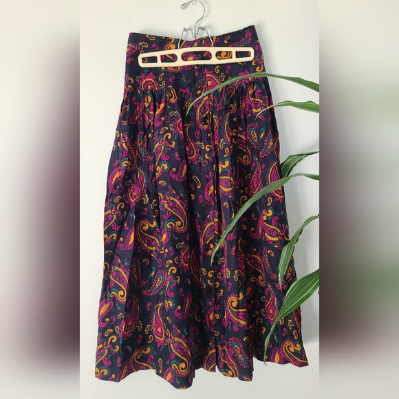 Vintage Rena Rowan Paisley Skirt - Picture 2 of 5